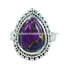 Purple Copper Turquoise Gemstone 925 Sterling Silver Ring Jewelry